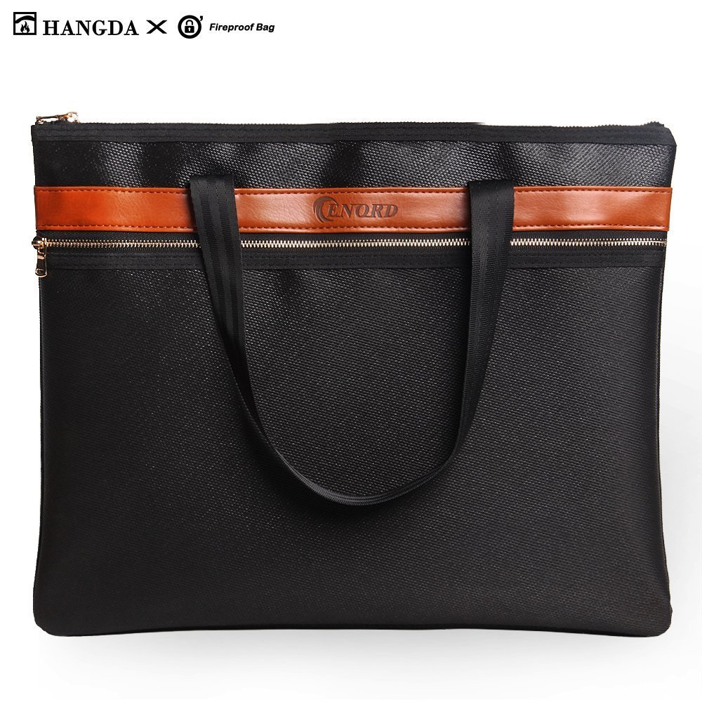 Fireproof Document Bag,Non-Itchy Double Silicone Coated Fire &Water & Explosion Resistant Metal Zipper Double Pockets Withstand 2300℉. Fireproof Safe Storage for Important Properties, Certification