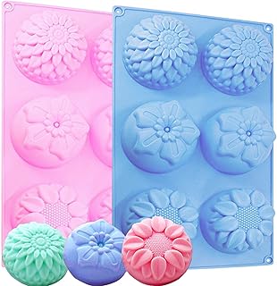 IHUIXINHE 2-Paket Silikon Muffinform Muffin Sonnenblume Blume Form Muffinförmchen Kuchen Dessert Cup Cake Pudding Gelee Mini-Cupcake Formenset Kuchenformen Cupcake Form Backform (Sonnenblume)