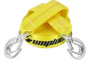 SUMPLUCT ATV SUV Car Tow Straps with Hooks 15000lb Loop 30 Feet 2" x30' 2 Inch x 30 Ft.Emmergency Recovery Tow Strap Kit Off Road Accessories Auto Tow Rope,Extension Tree Saver Strap for Golf cart,Jeep Truck