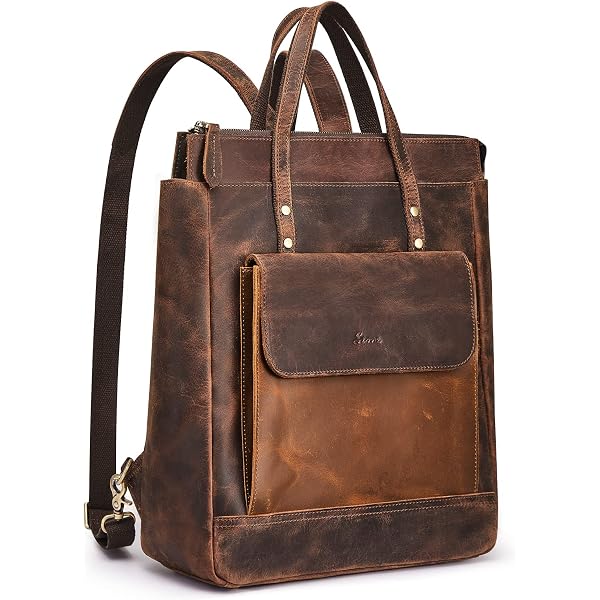 Amazon.com: myfriday Vintage Leather Fashion Backpack Purse  display picture 2