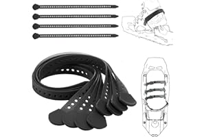 Vincreem 18" Classic Snowshoe Strap Kit Black Skiing Boot Wraps Ties Adjustable Snowshoes Replacement Straps for Skiing