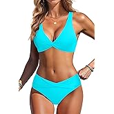 Yonique Women Two Piece Swimsuit - Knot Twist Bikini Set V Cut Bathing Suit 2026 Teen Bikini