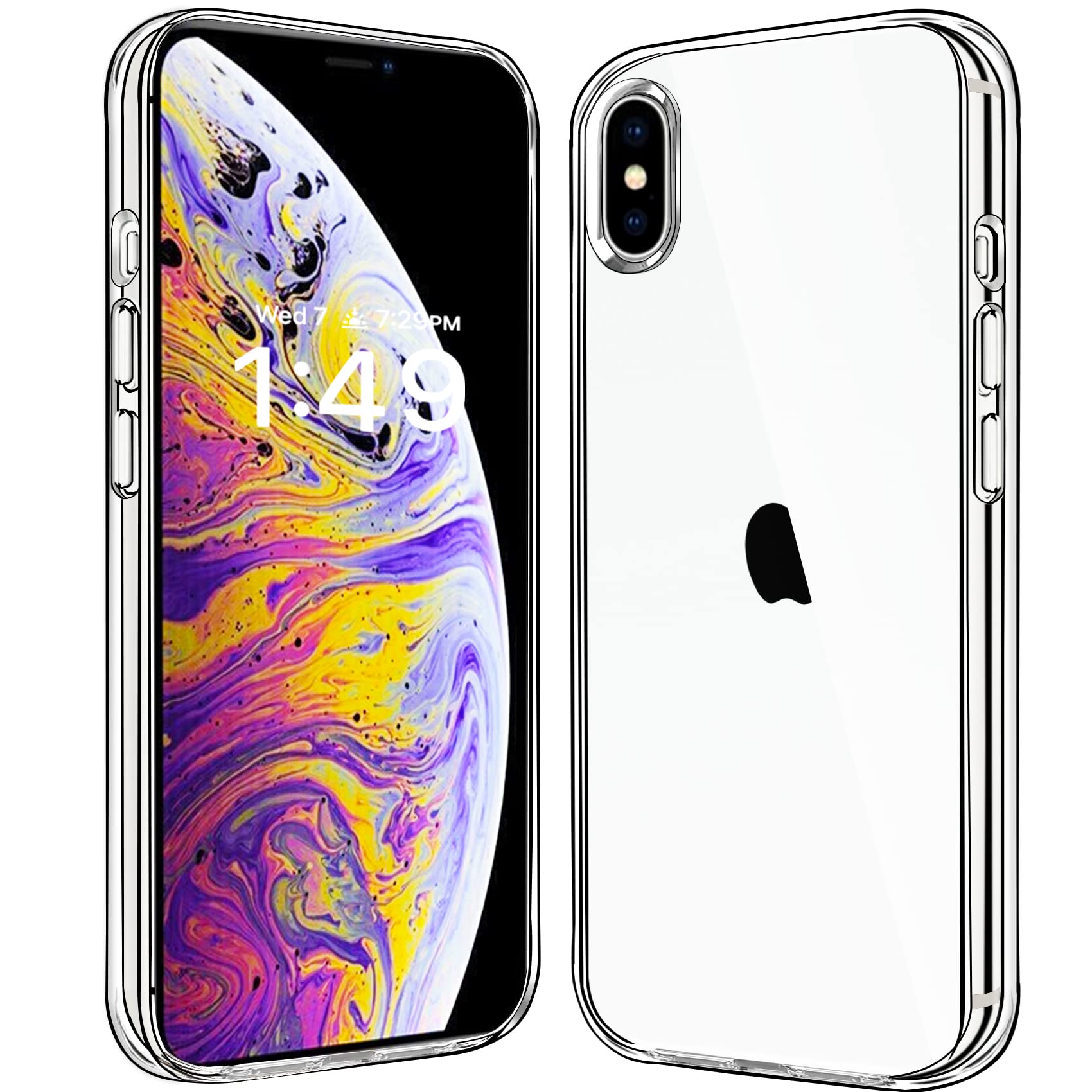 JJGoo Compatiable with iPhone Xs Max Case Clear, Transparent Shockproof Phone Case for iPhone Xs Max, Slim Anti-Scratch Hard PC Back Protective Cover Bumper