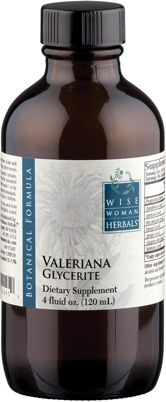 Wise Woman Herbals Valeriana Glycerite 4 fl oz Valerian Root Herb