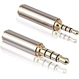 MIUONO 2.5mm to 3.5mm Adapter and 3.5mm to 2.5mm Adapte, Gold Plated Jack Stereo Full Metal Connector Converter for Smartphon