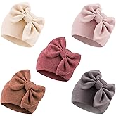 AQOKKA Newborn Baby Girl Hats with Bow Cotton Toddler Infant Beanie Cap Newborn Hospital Hats for Baby Girl Kid 0-24 Months