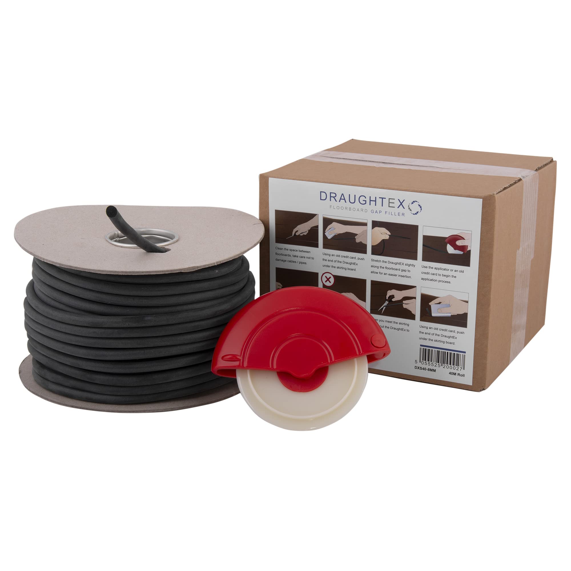 DraughtEx (Standard) Floorboard Gap Filler for Home Insulation, Filling Gaps in Floorboards
