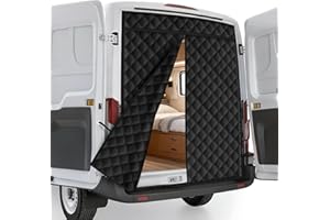 Federedevo Van Insulated Door Curtain for Rear Doors Magnetic Thermal Cover for Mid/High Roof of Ford Transit/Mercedes Sprinter - Keep Heat in & Cold Out for Winter Camper Van