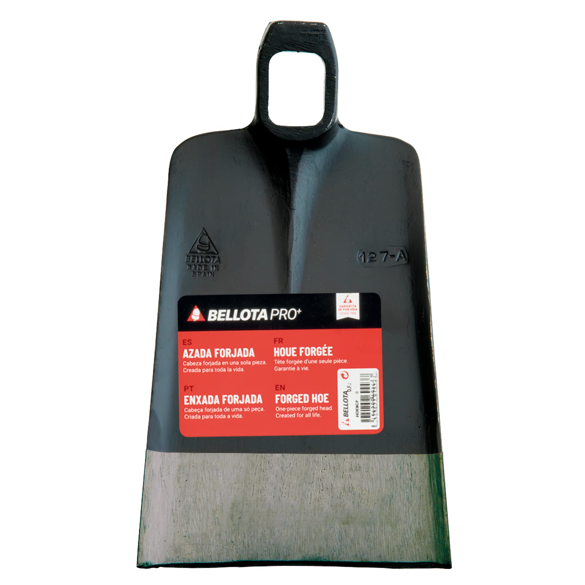 Bellota HOE127A - Forged hoe for Agriculture and Gardening, Catalonia Model with Square Eye and Anti-Twist System.