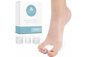 MIND BODHI HEALTH & WELLNESS Mind Bodhi Single-Loop Toe Separators 4-Pack: Correcting Bunions and Restoring Toes to Their Original Shape - For Men and Women - Toe Spacers Bunion Corrector - White