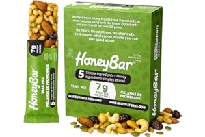 HoneyBar Snack Bars, Trail Mix, Gluten-Free, Non-GMO, Vegetarian, 40 g bars, 15 count
