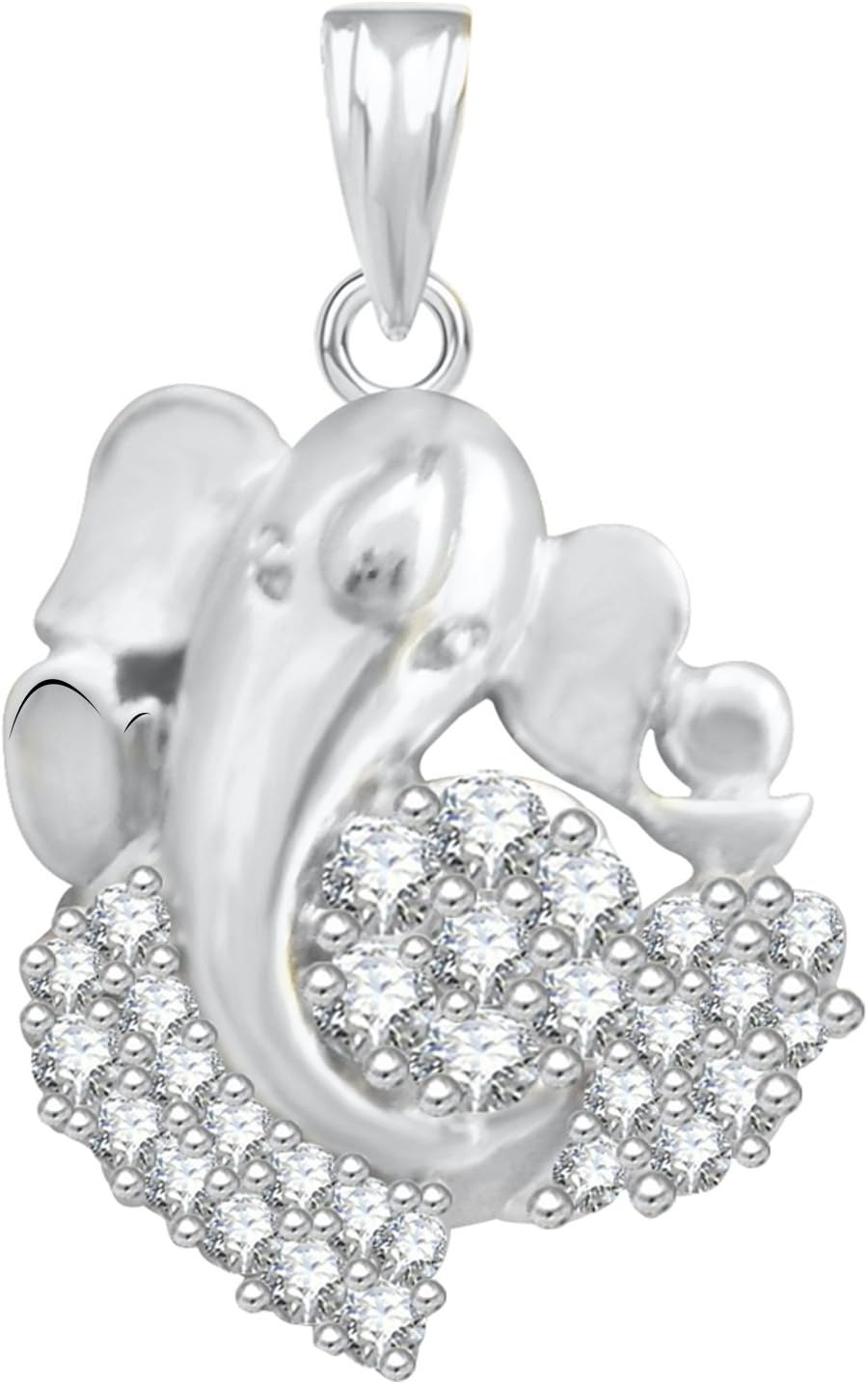 The Marketvilla 925 Sterling Silver Ganesha Ganpati Locket in CZ God Pendant for Man & Women Pendent