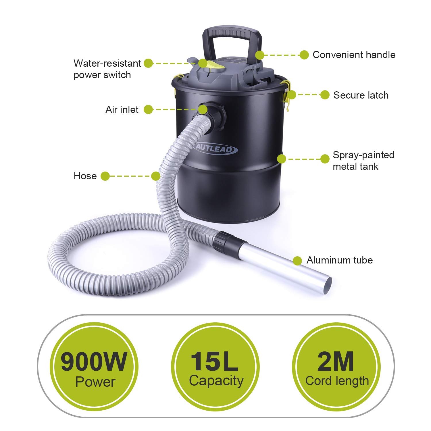Aspirador Seco-Húmedo, AUTLEAD 1000W 10L Aspiradora Hogar, Aspiradora  eléctrica Silenciosa, Potente Motor, con Función de Soplado, 3 Boquillas, y  Bolsa de Filtro de Papel, para el Hogar, Coche - WD01A - VaDeGangas