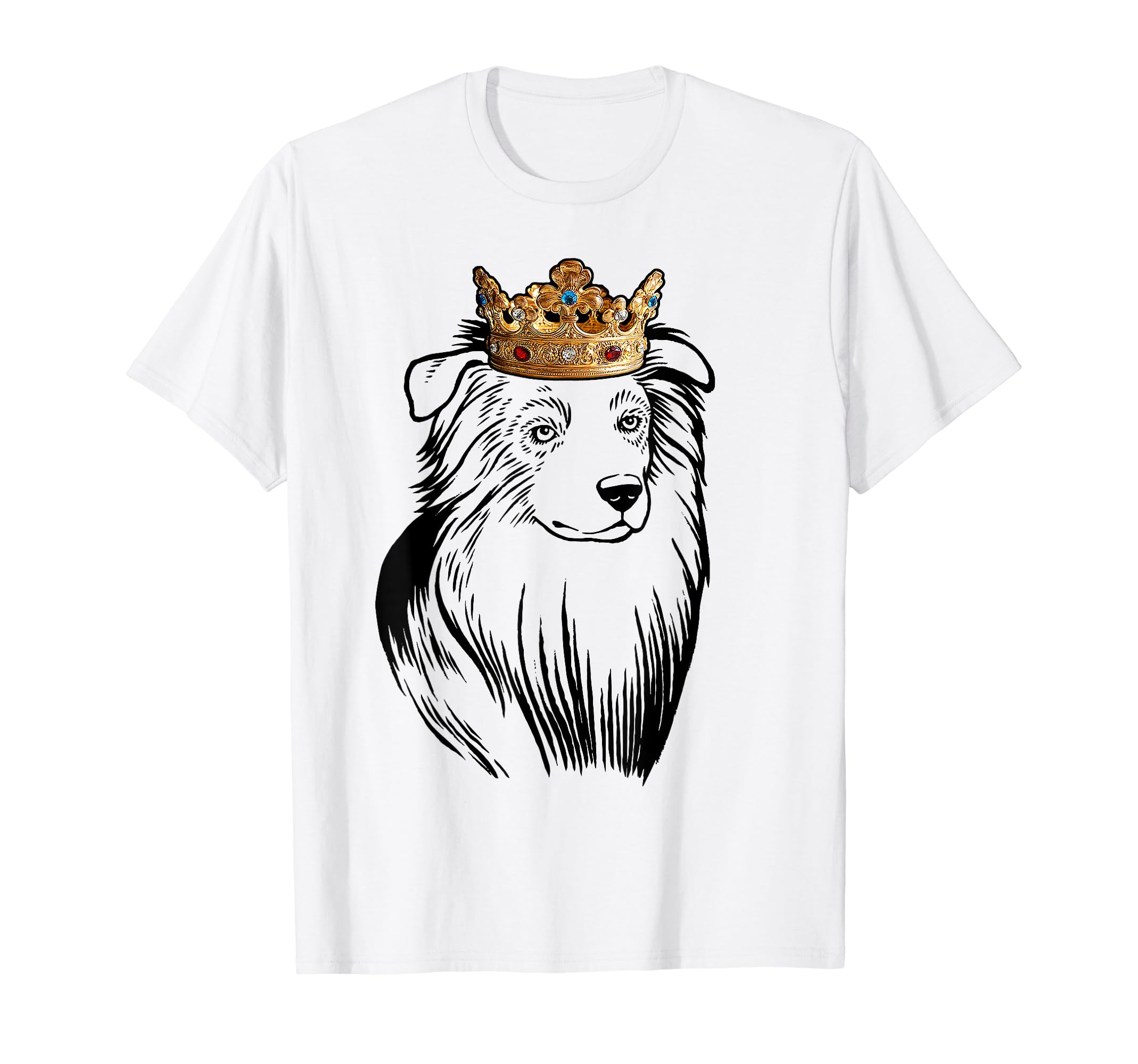 Australian Shepherd Dog Wearing Crown T-Shirt