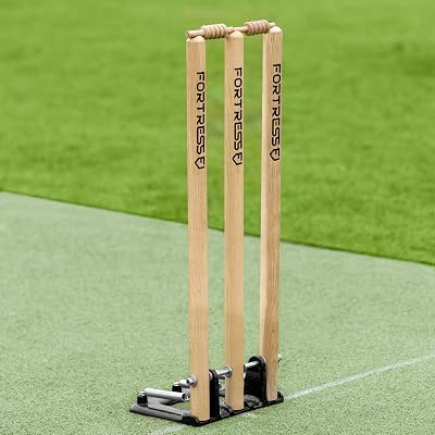 FORTRESS Spring Back Cricket Stumps 28in Pro English Ash Freestanding