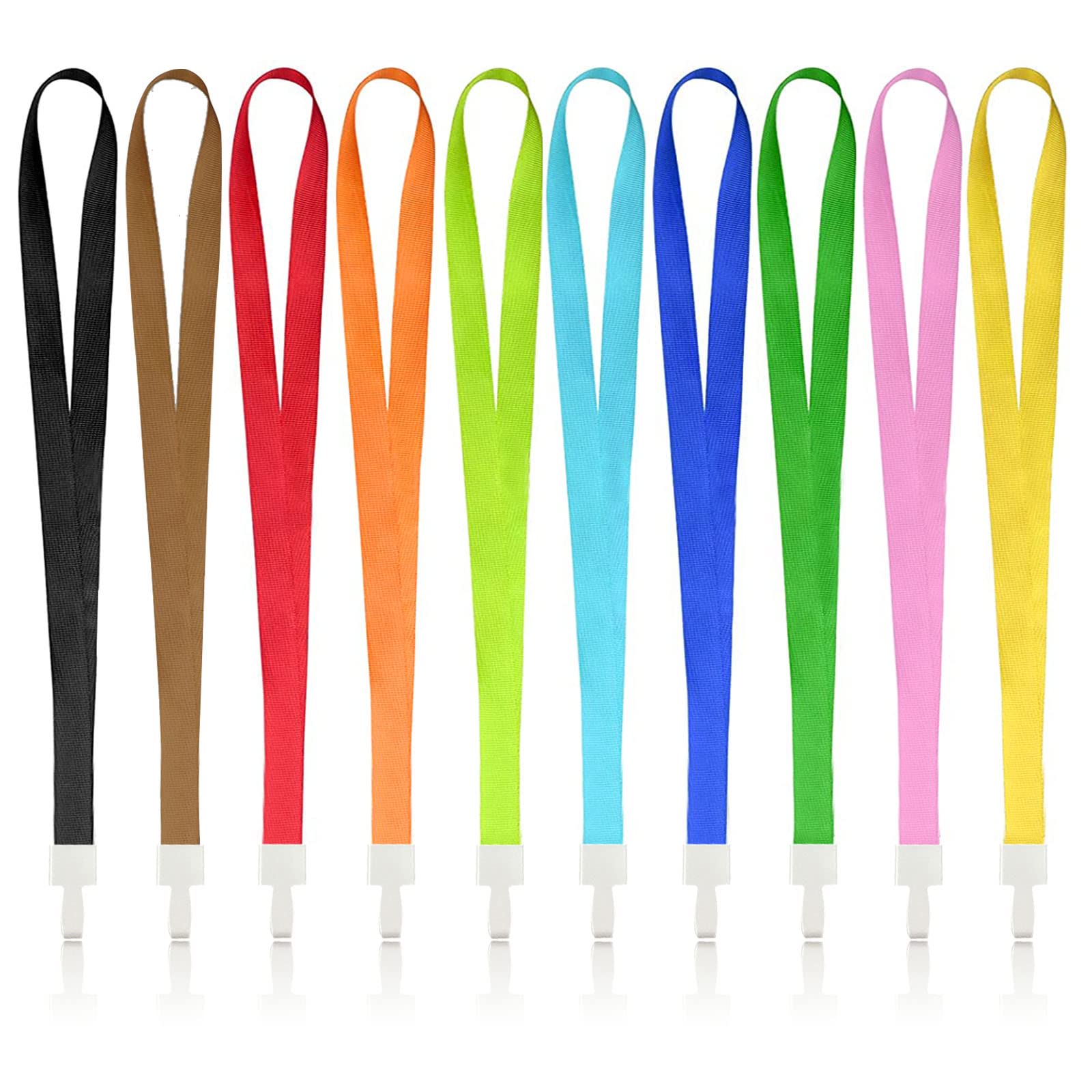 Lanyard Neck Strap, 10PCS Lanyards for Neck ID Key Lanyard with Clip Multicolor Nylon Lanyards for Keys Name Tag ID card Holder Pass Card Badge