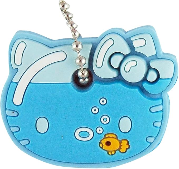 Hello Kitty Blue & White Water Fish Bowl Tank Head Key Keycap Clothing