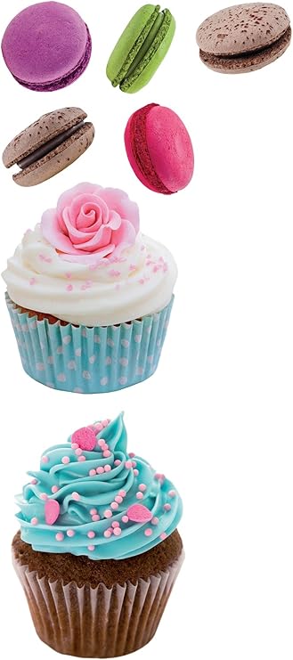 Home Decor Line Cr 59158 Cupcakes Macarons Wall Decal Blue