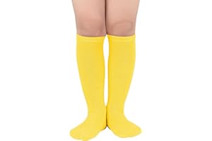 Zando Kids Soccer and Baseball Knee High Socks - Girls Cotton Long Seamless Socks for 3-12 Years