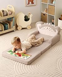 Blissful Diary Foldable Toddler Couch, 2-in-1 Comfy