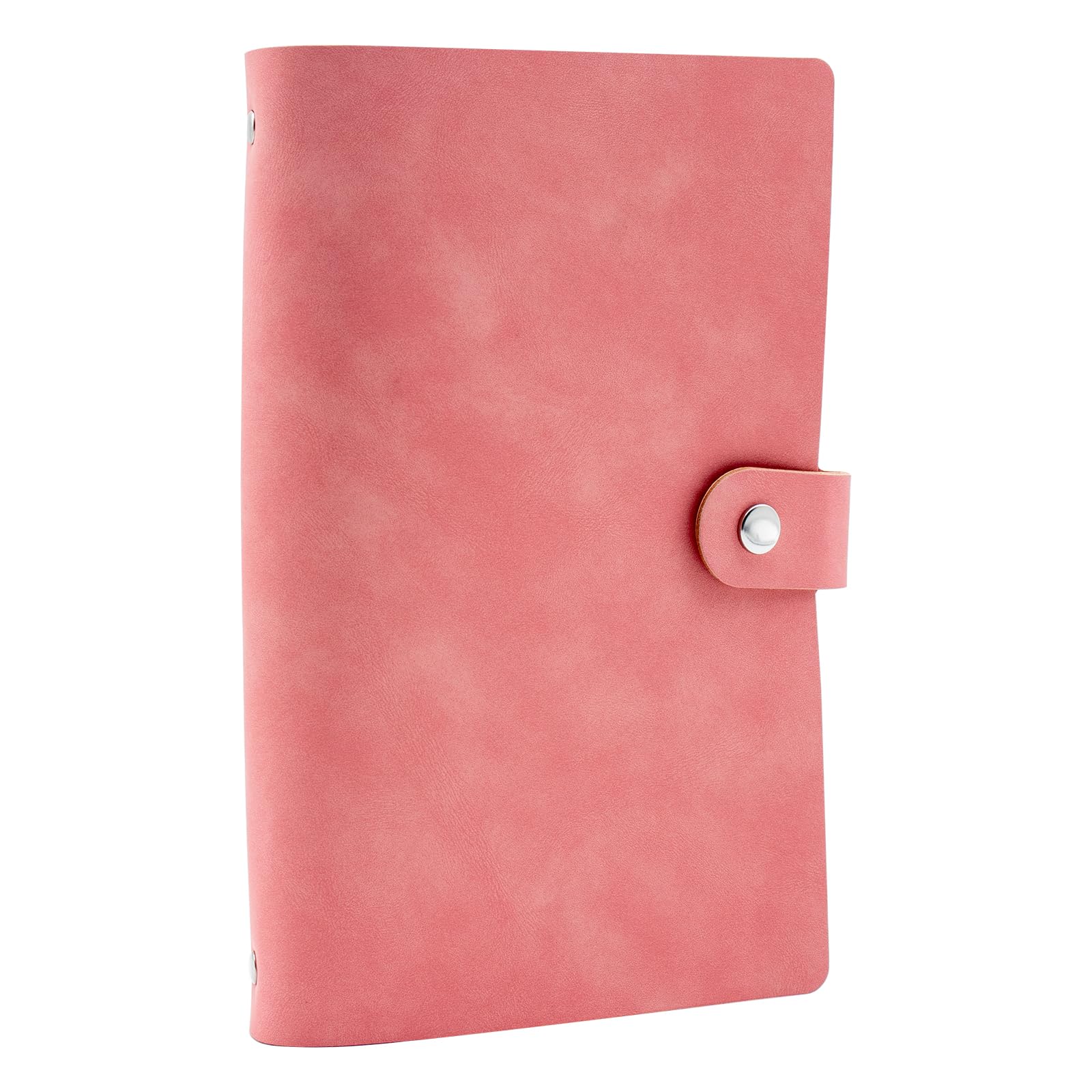 Business Card Holder Book, PU Leather Business Card Book Case Organization Binder Name ID Card Holder for Men & Women, Up to 150 Cards Capacity (Pink)