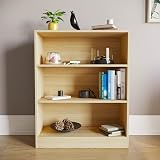 Vida Designs Cambridge 3 Tier Low Bookcase Oak Wood Shelving Unit view 2