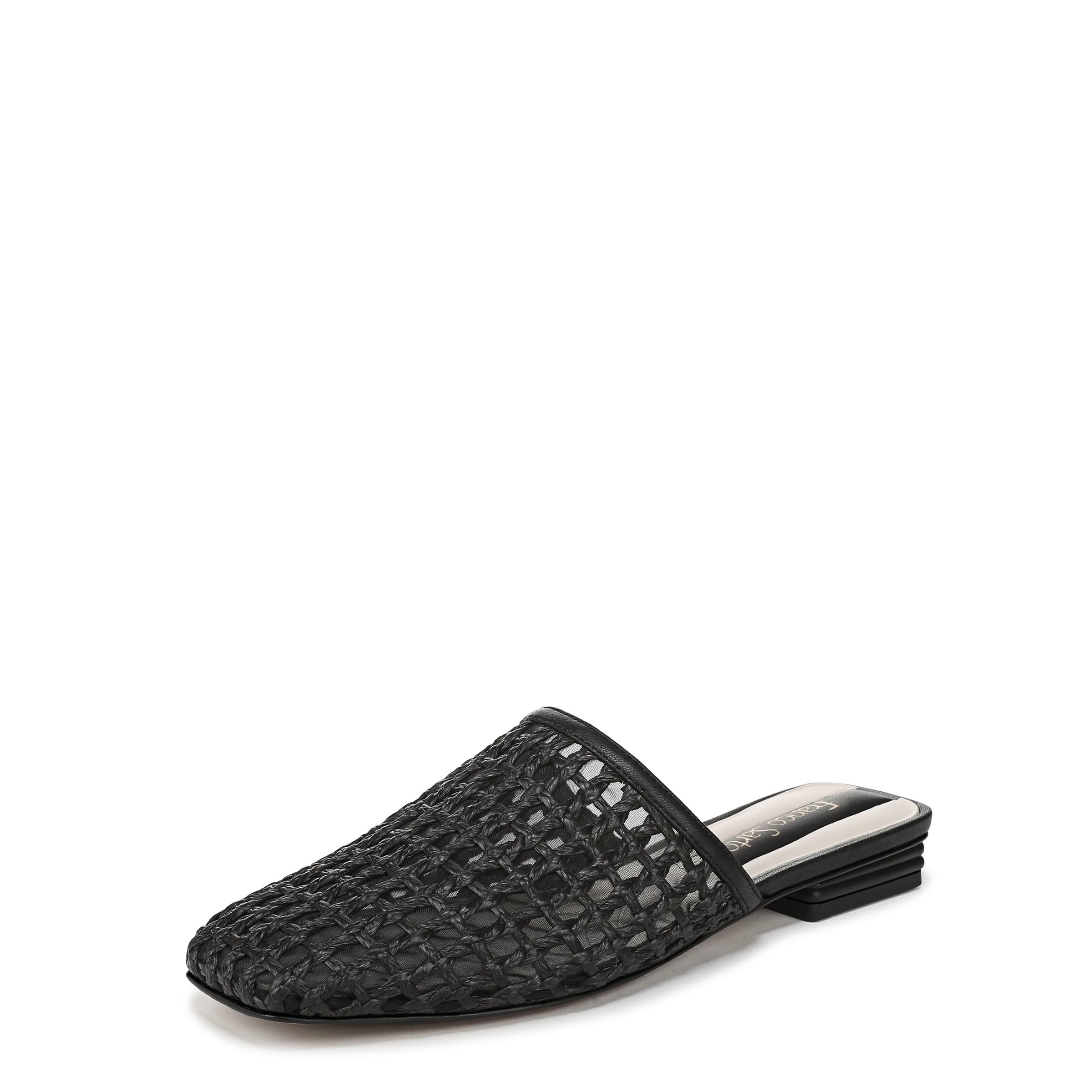 Franco Sarto Women’s Toba Mule Black Woven Leather 7.5 M