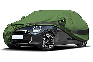 Jurmon Heavy Duty Outdoor Car Cover Compatible with Mini Cooper 2 Door,Waterproof All Weather for Automobiles, Outdoor Full Cover Rain Sun UV Protection with Zipper Cotton