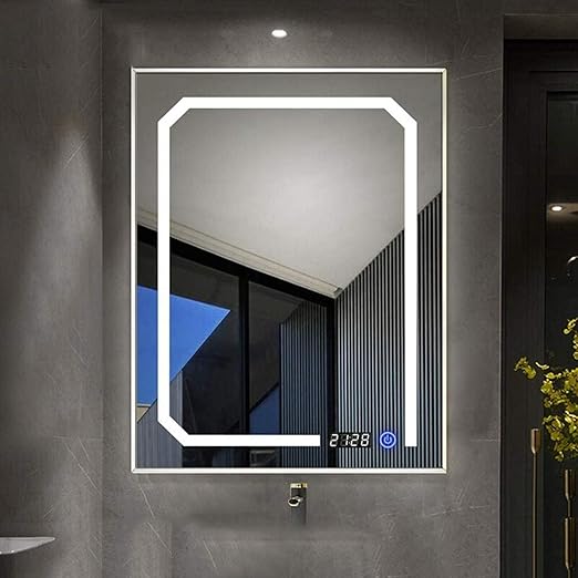 UWY Espejo de baño con iluminación LED, Espejo de Pared con Marco de