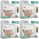 Clean People Laundry Detergent Sheets- Recyclable Packaging, Hypoallergenic, Stain Fighting, Works with All Machines including HE (384 Count, Fresh Scent)