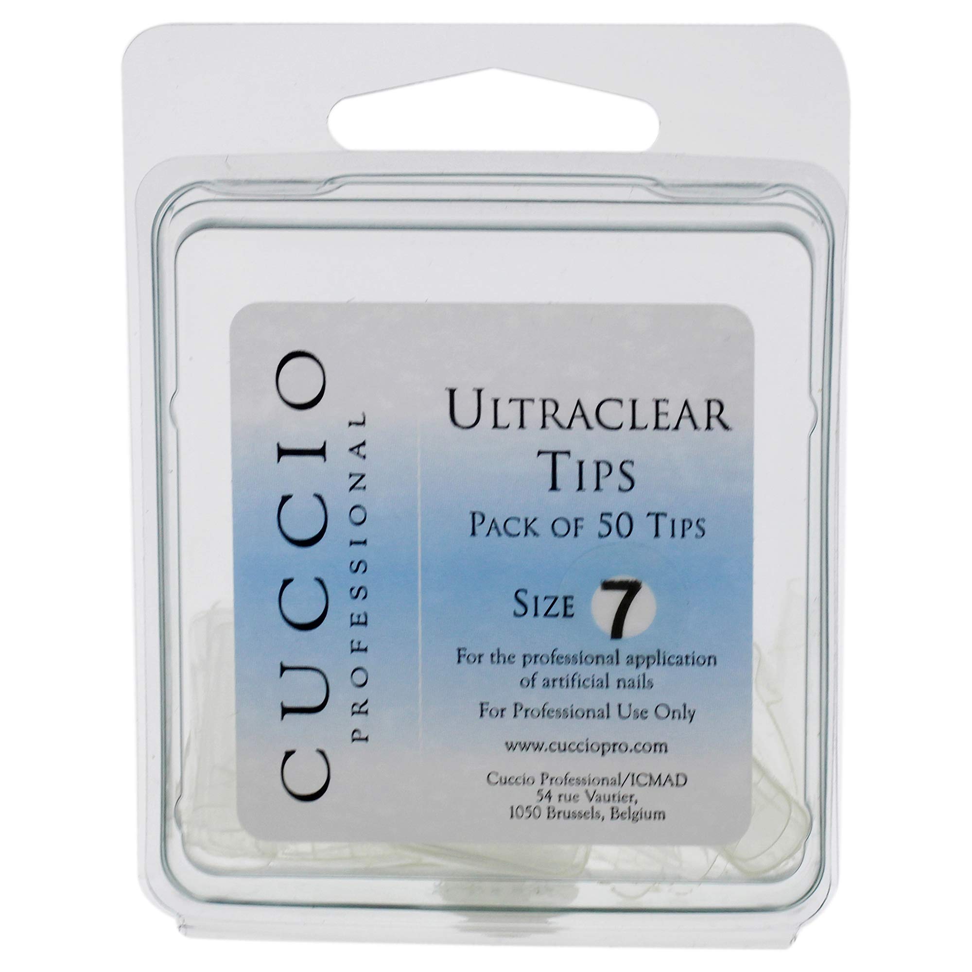 Cuccio Pro - Ultraclear Tips - 7 - for Women - Acrylic Nails - 50 Pc