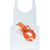 Avant Grub Heavy Duty, Lobster Bibs 25 Pack. Large, Disposable Plastic Tie-Back Bib for Adults. Perfect When Eating Seafood.
