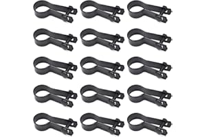 ZHUPOUB (15 Pack) 1-3/8 inch Galvanized Steel Chain Link Fence Tension Band for Gates, Posts, Brace Bands, Bolts & Nuts Included - Black