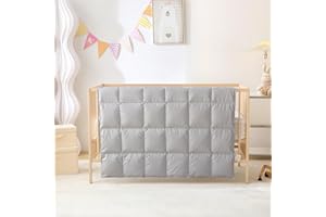 CLOUCL Baby Crib Comforter/Duvet/Blanket All Season 100% Natural White Goose Down Filled,Noiseless 500 Thread Count 100% Cotton Fabric 750+Fill Power (Gray, 41x48in)