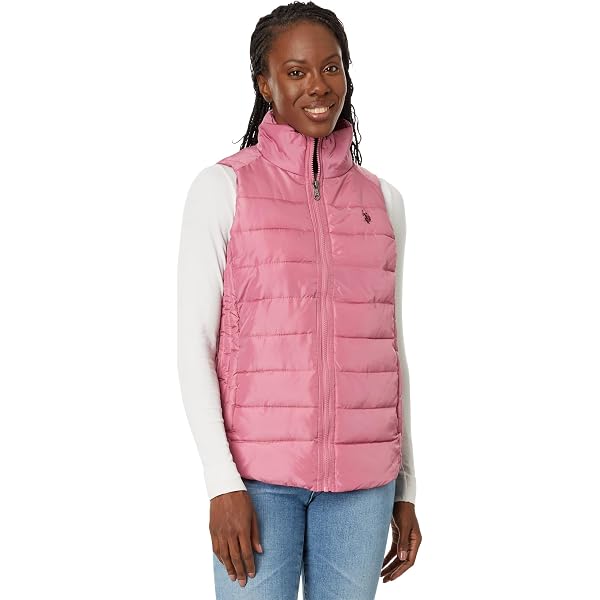 U.S. POLO ASSN. Cozy Fur Lined Vest Parisian Blue LG at Amazon 