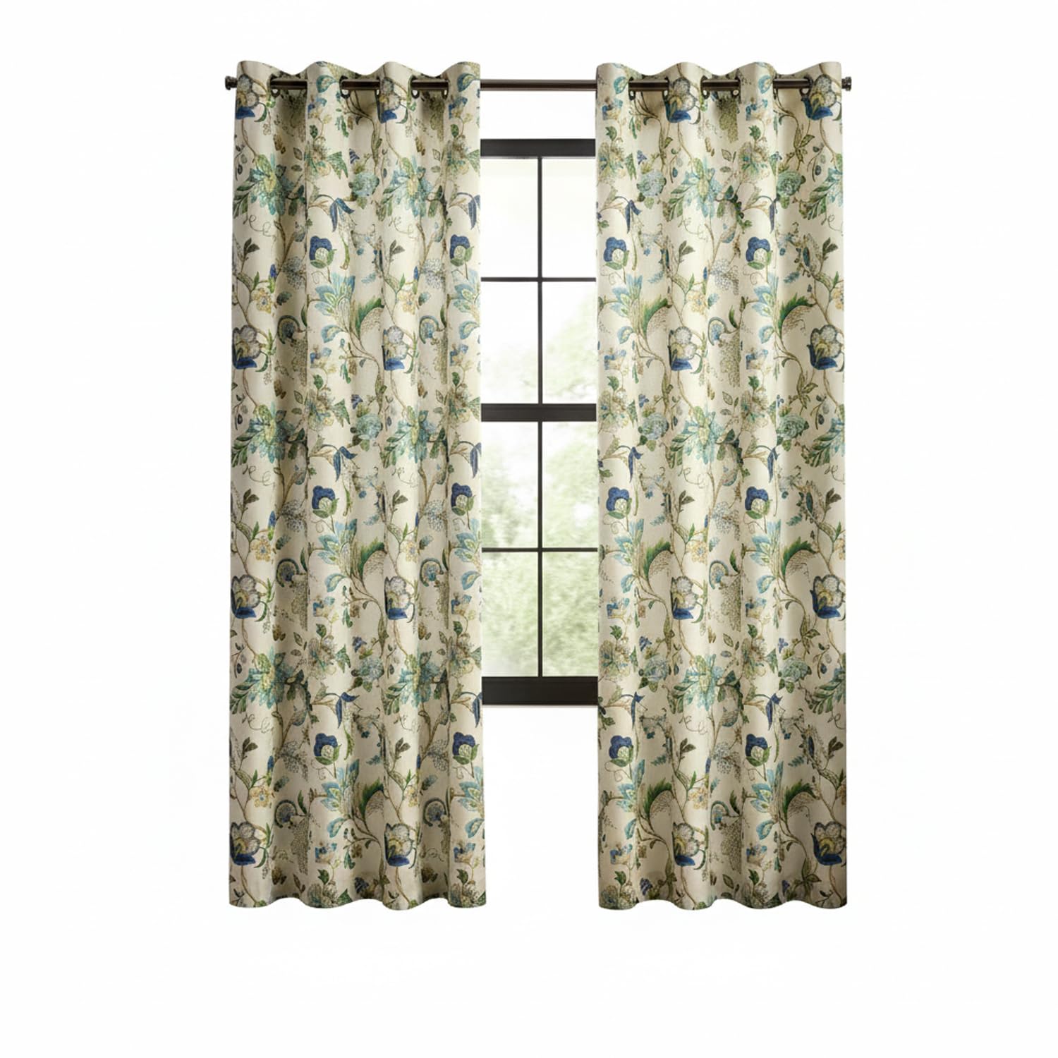 Ellis Curtain Brissac Grommet Panel, 50 x 63, Bue