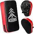 ZOOFOX 2-in-1 Punching Mitts Kick Pack Set, Boxing Pads Curved Focus Mitts, Training Hand Pad Taekwondo Kick Pad for Beginner, Adjustable Strike Shield Arm Pad for Muay Thai, Taekwondo, MMA
