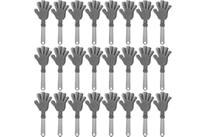 ZCYSRLQIN 24 Pcs Silver Hand Clappers 7.5 Inch Clappers Noisemakers Noise Makers Party Favors Plastic Clapper Sporting Events Cheers Ball Dance Basketball Football Noisemakers （Silver）