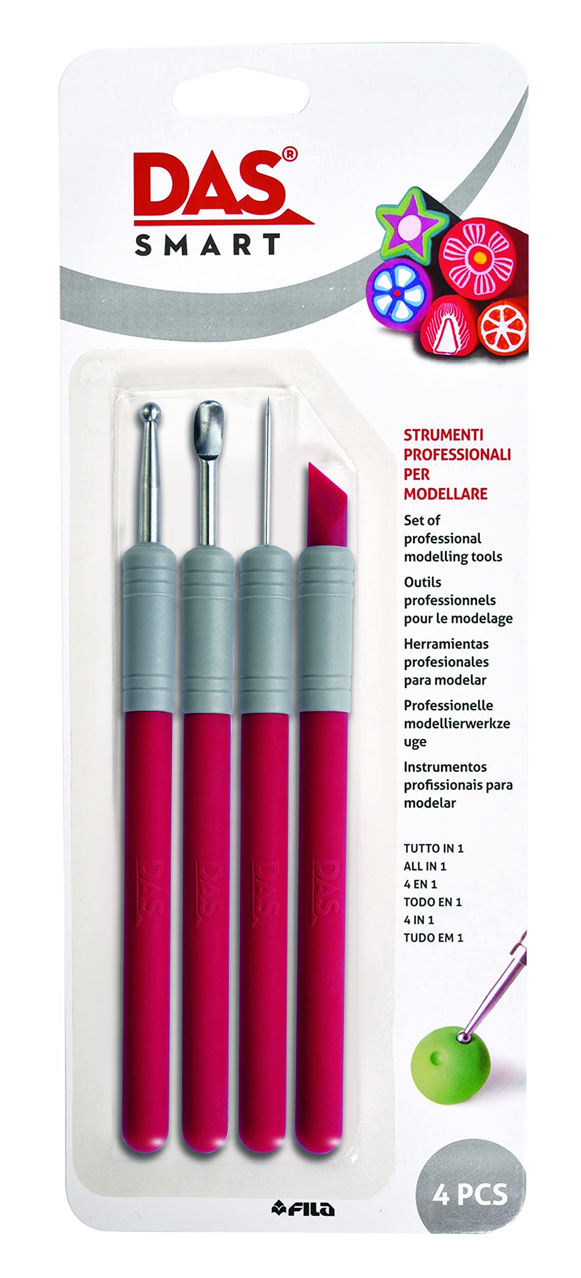 DAS Smart Set 4 Professional Modelling Accessories, Clay Tools, For Hobbyists & Professionals