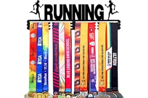 Goutoports Medal Hanger Display Rack - Personalized Award Ribbon Organizer for Sports Race Runner Gymnastics Plaques Hanger for Wall Mount Hold Up 60 Medal for Athlete - Never Give Up