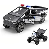 Police Car Toy Kids Toy Trucks 1/32 Diecast Polices Trucks,Pull Back Cars with Lights and Siren,Diecast Trucks Metal Toy Truc