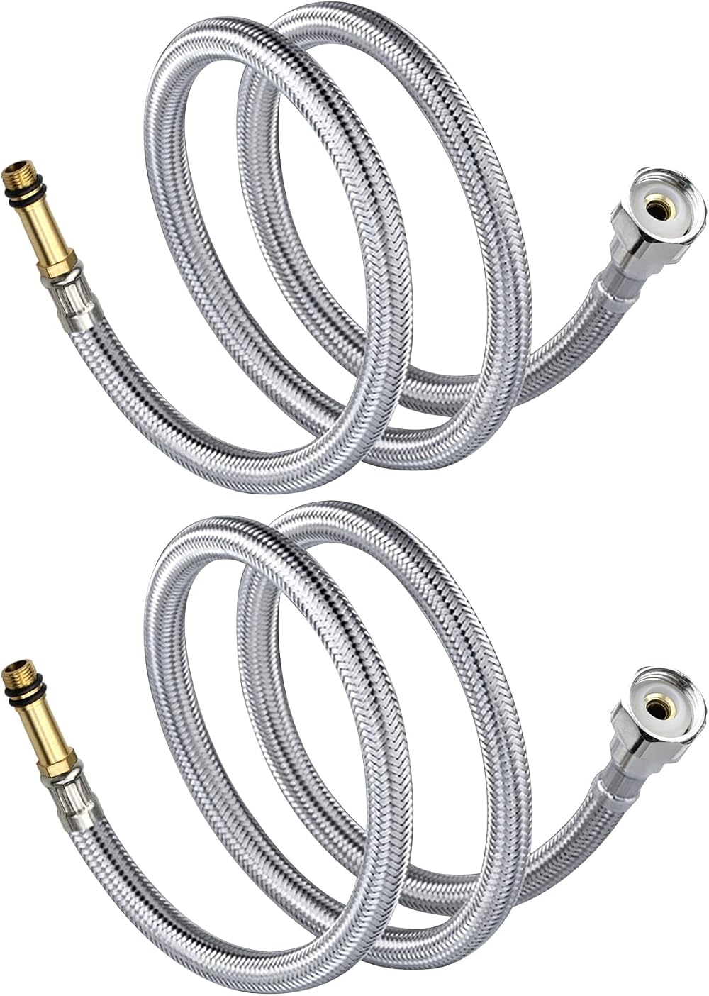 quiodok 2x Monobloc Tap Connector Stainless Flexible Water Hose 500mm 1/2" BSP