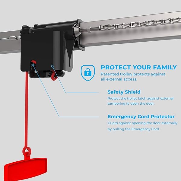 ATOMS ATR-1611W BY SKYLINK 1/2HPF GARAGE DOOR OPENER FEATURING ALEXA WITH EXTREMELY QUIET DC MOTOR, CHAIN DRIVE AND WIFI COMPATIBLE