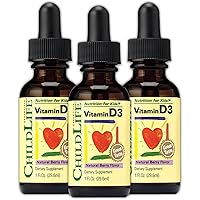 CHILDLIFE ESSENTIALS Vitamin D3 Drops for Kids, Children, & Toddlers - Liquid Vitamin D Drops, 500 IU per Drop, Immune & Bone