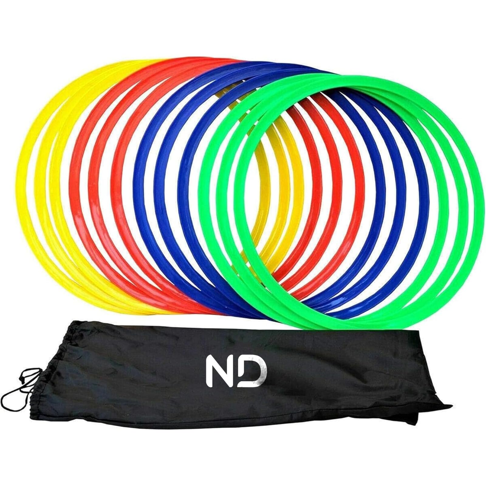 12-Pack Agility Training Rings - 45cm Speed Hoops for Football, Soccer & Basketball Training Equipment – Improve Footwork & Coordination – Sports Drills – UK