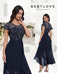 BeryLove Sequin Formal Dresses for Women Flutter