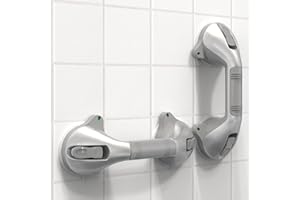 AquaChase 12inches Suction Shower Grab Bar with Indicators, Tool-Free Installation, Steady Handle for Balance Assist for Bathtub, Bathroom