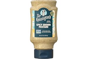 Sir Kensington's Mustard, Spicy Brown, 6 Count Gluten Free, Certified Vegan, Non- GMO Project Verified, From 100% Grade-A Mustard Seeds, Shelf-Stable, 9 oz