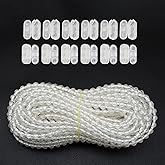 FQTANJU 10 Yards Clear Plastic Roller Blind Bead Chain Cord with 12 PCS Connector Clips Replacement Repair Fittings Parts for Vertical Shades Roman Shades Roller Shade Blind