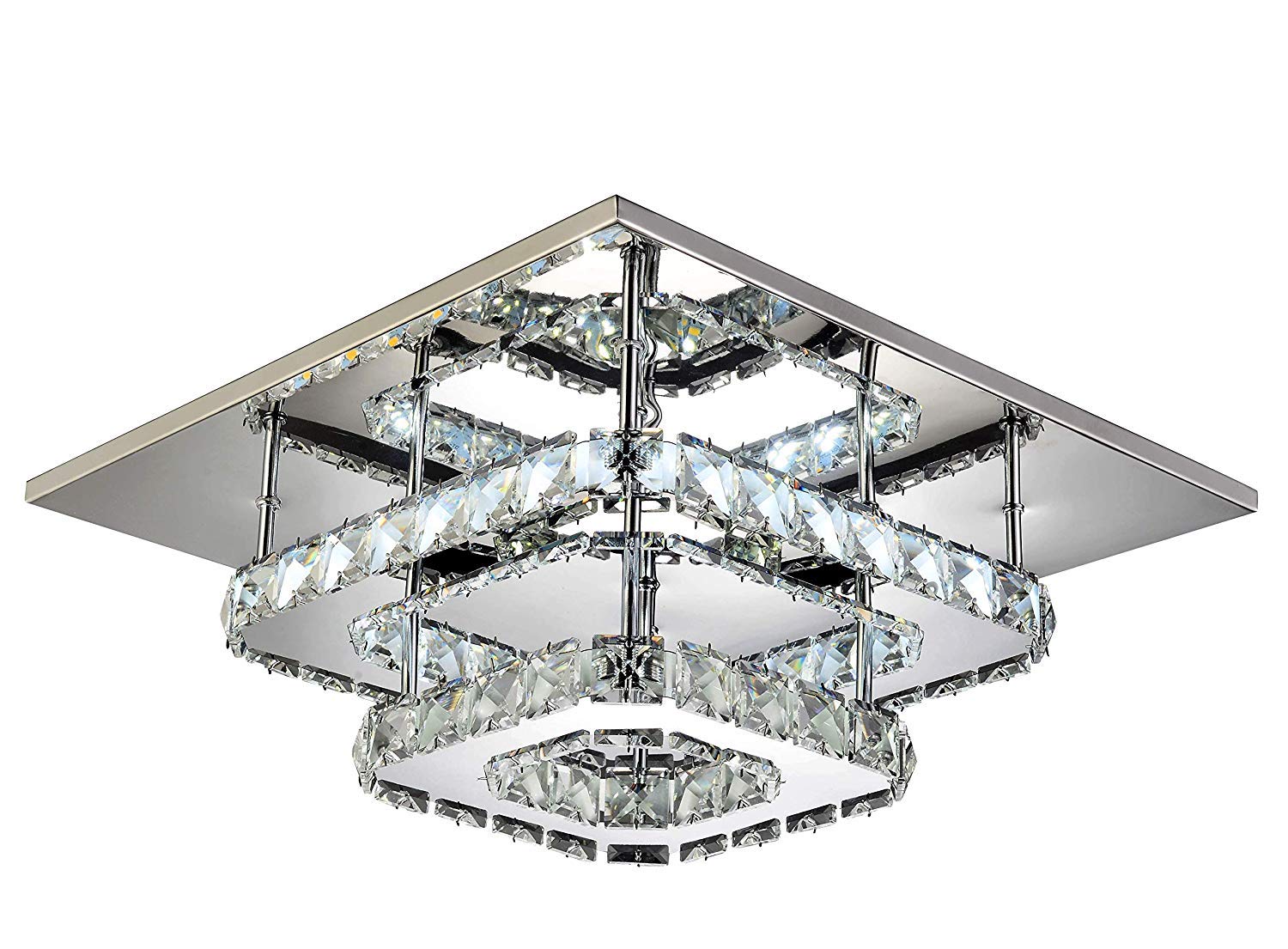 Modern Square 30cm 36W LED Crystal Ceiling Lights Chandeliers Aisle Light
